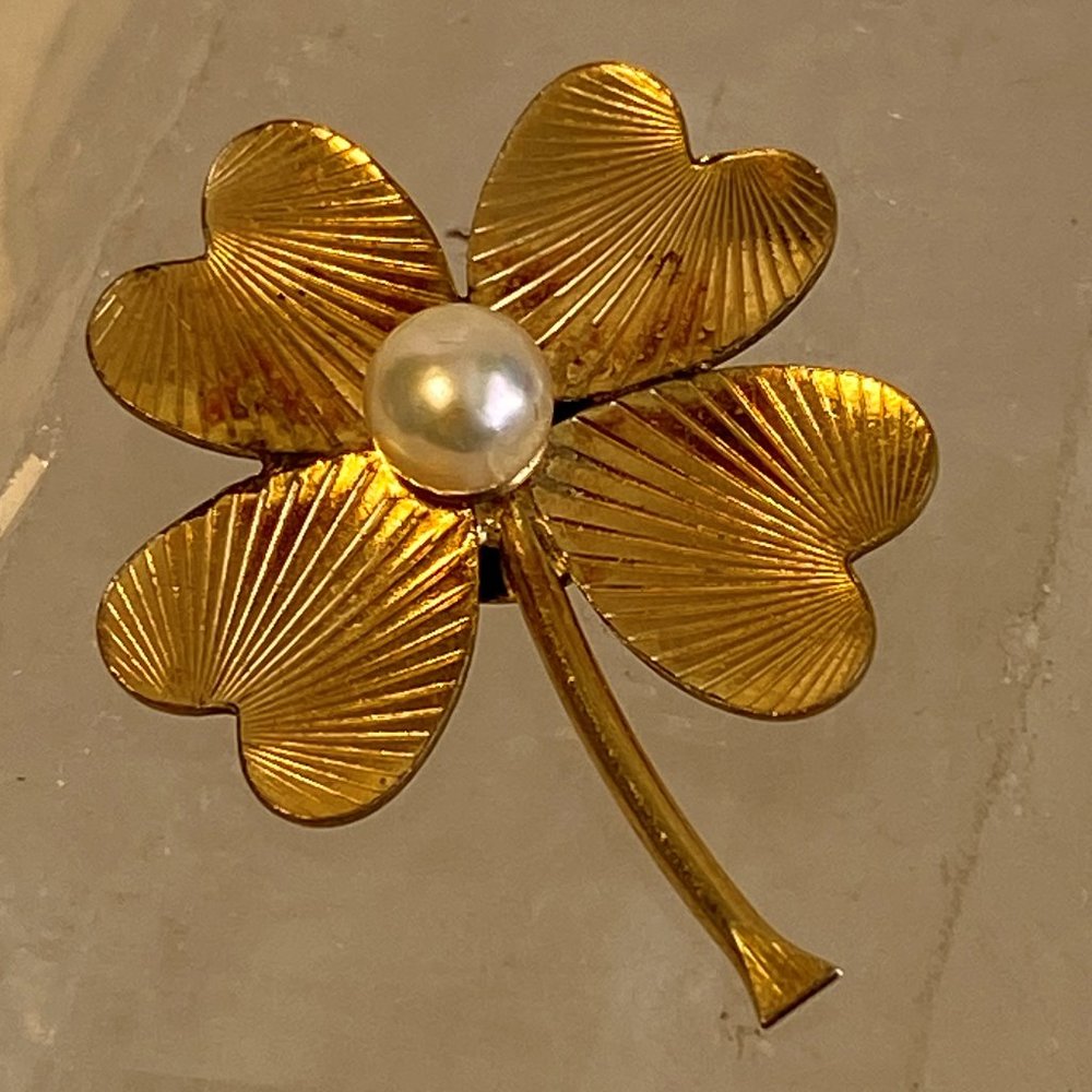 Vintage Winard 4 Leaf Clover Brooch / Pin 12K GF